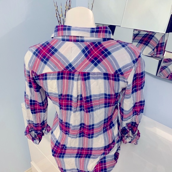 Rails Hunter white, blue & red plaid button-down - Picture 3 of 8